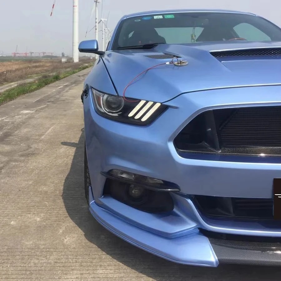 For Mustang Carbon Fiber Front Lip and Chin Splitter Body Kit New Bumper Accessories